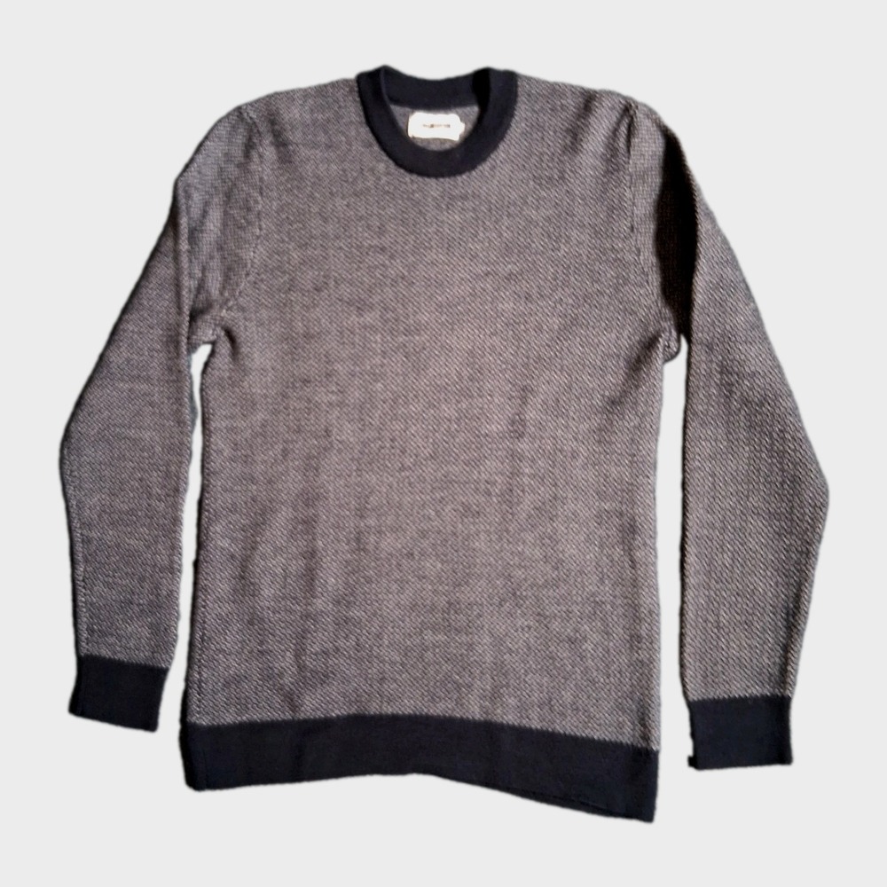 Taylor Stitch Sweater Blue Merino Wool Crewneck Knit Pullover Men's Size Small